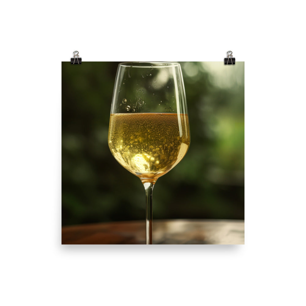 A Crisp and Refreshing Glass of Chardonnay photo paper poster - Posterfy.AI