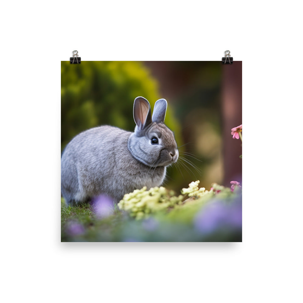 Outdoor Adventures - Netherland Dwarf in the Garden photo paper poster - Posterfy.AI