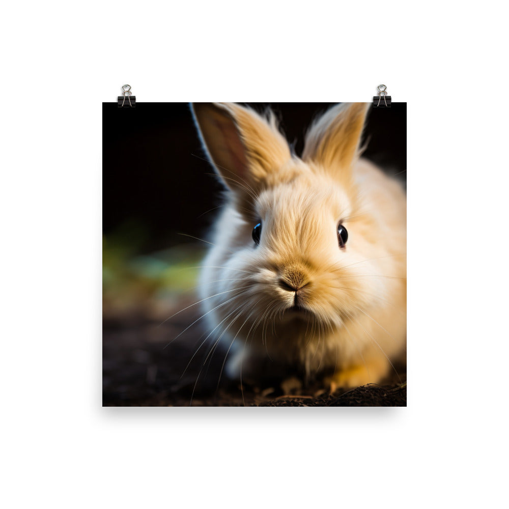 Lionhead Bunny - Curious and Playful photo paper poster - Posterfy.AI