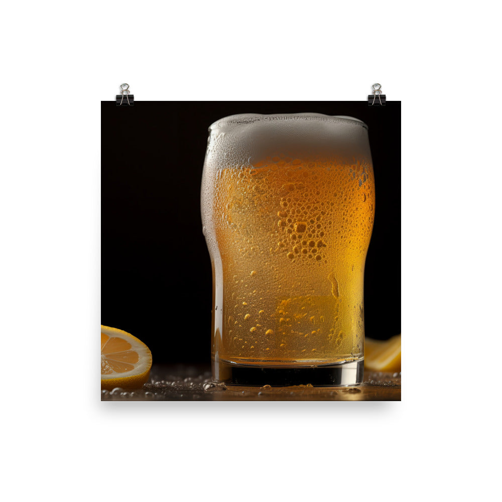 Icy Cold Wheat Beer with Citrus photo paper poster - Posterfy.AI