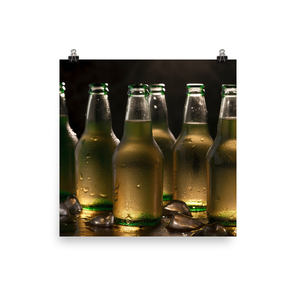 Refreshing Pilsners on ice photo paper poster - Posterfy.AI