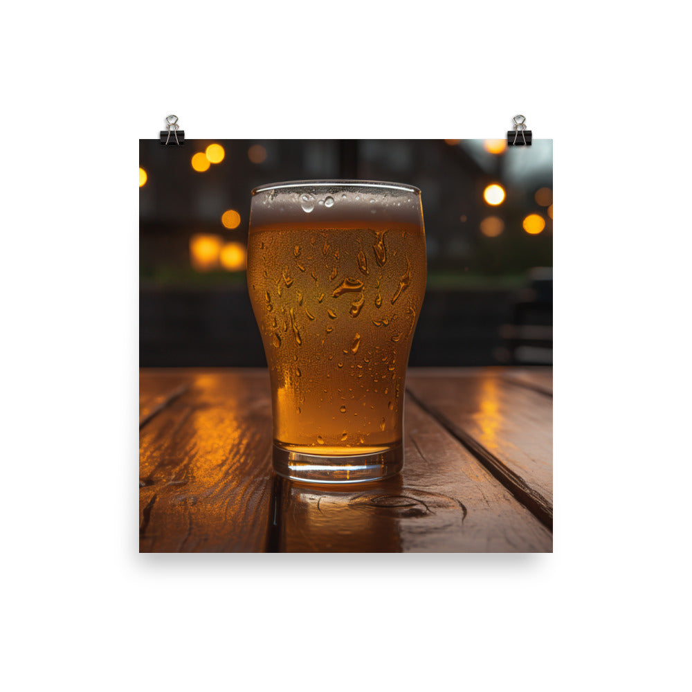 Refreshing Pint of Lager photo paper poster - Posterfy.AI