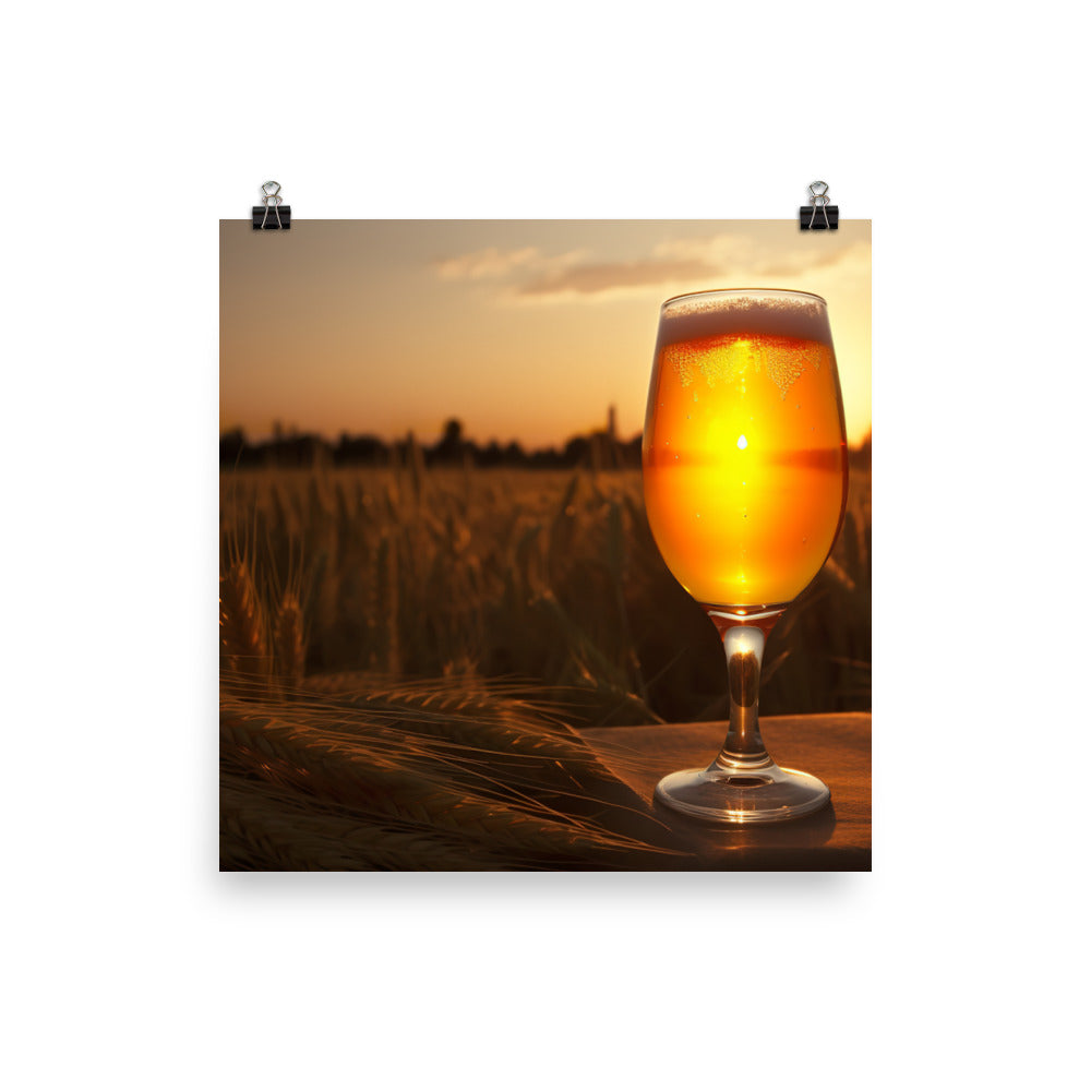 A Light and Refreshing Wheat Beer photo paper poster - Posterfy.AI