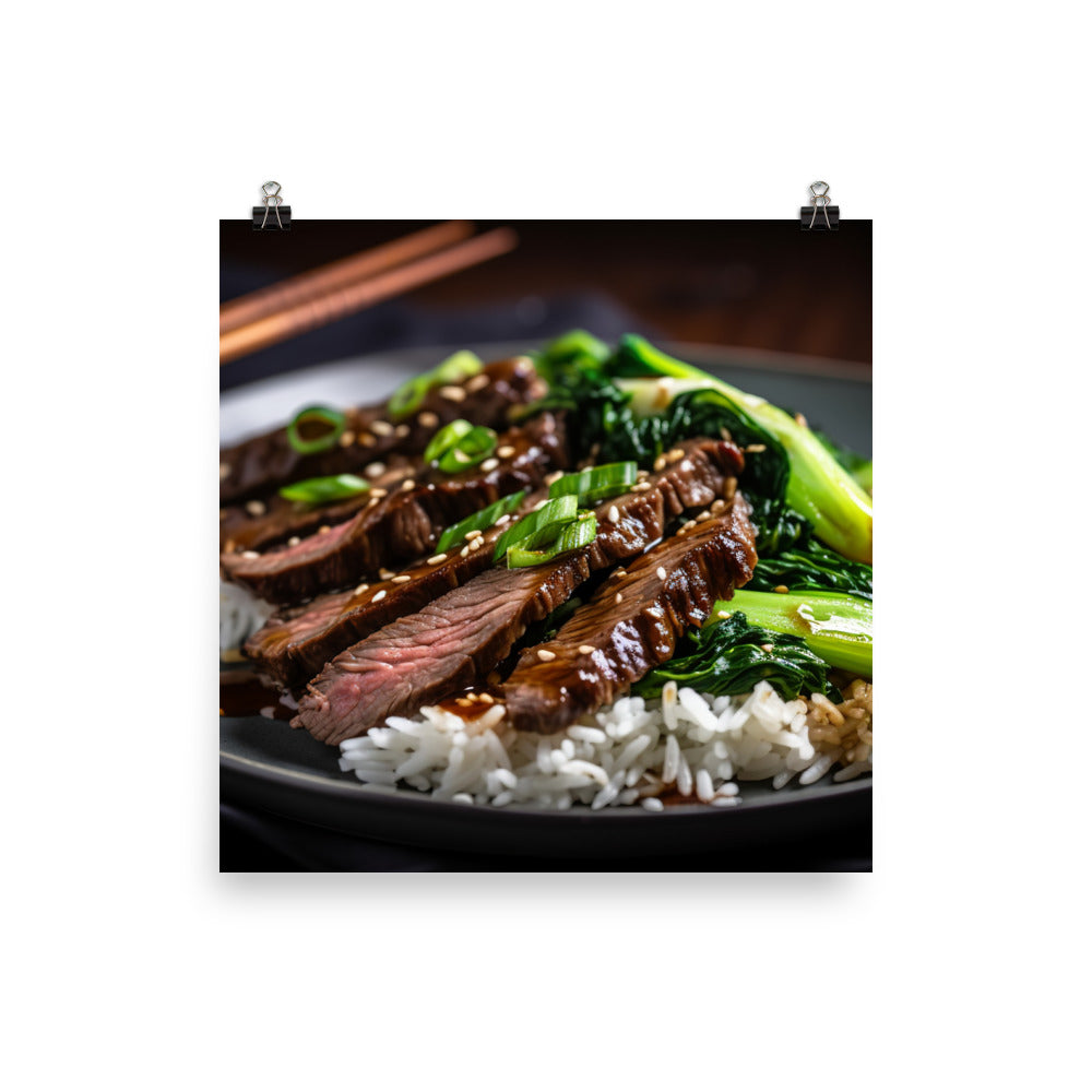 Asian Style Skirt Steak photo paper poster - Posterfy.AI