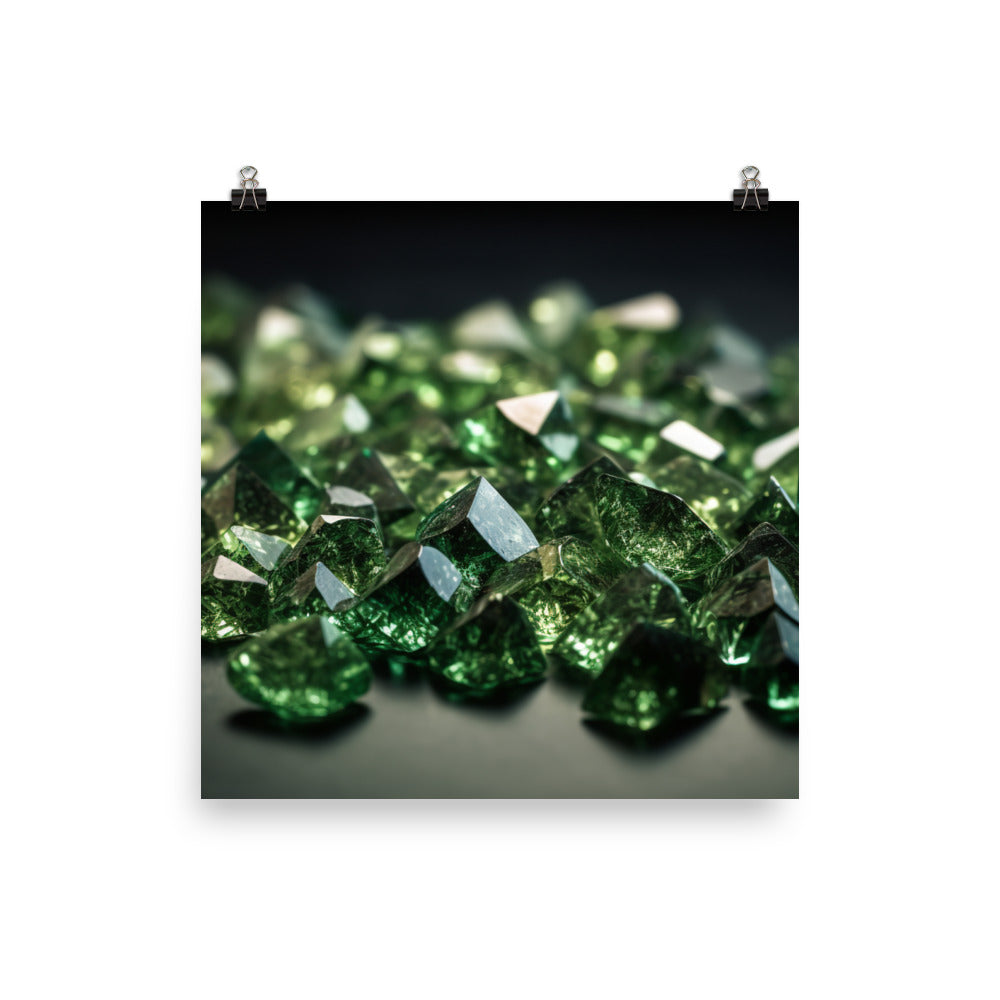 Shimmering Green Diamond Pile photo paper poster - Posterfy.AI