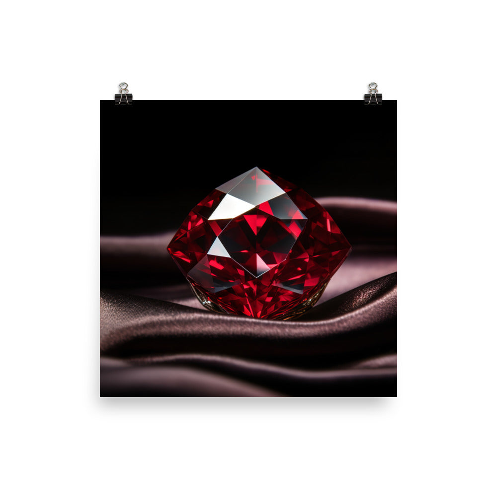 Radiant Red Diamond photo paper poster - Posterfy.AI