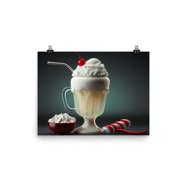 A frosty mug of classic cream soda photo paper poster - Posterfy.AI