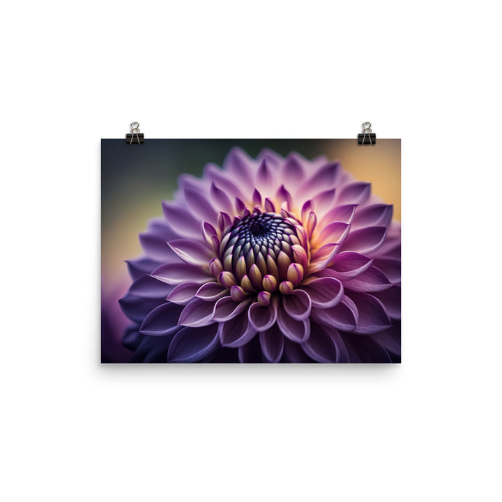 A macro shot of a purple dahlia photo paper poster - Posterfy.AI