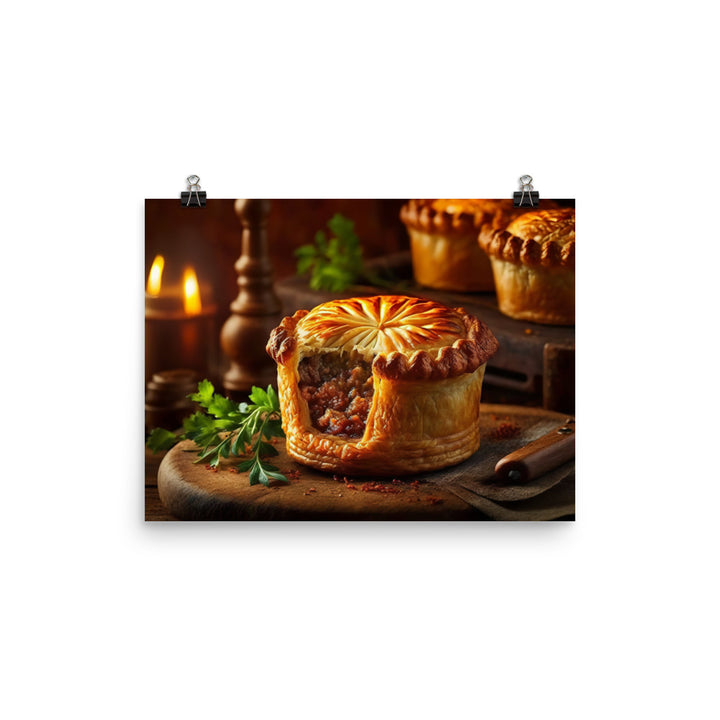 Freshly baked meat pie photo paper poster - Posterfy.AI