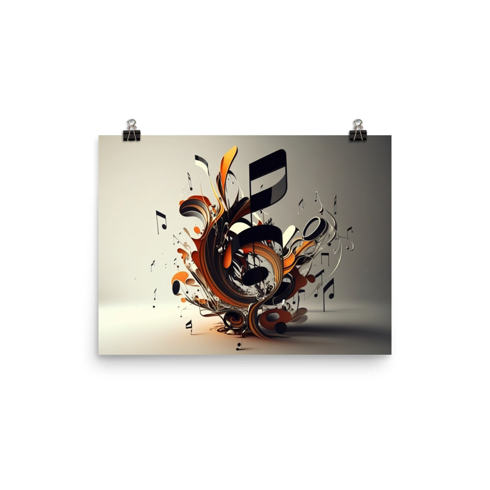 Musical notes in a simple abstract style photo paper poster - Posterfy.AI