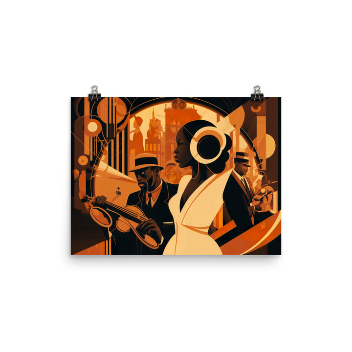 Jazz band in Art Deco era photo paper poster - Posterfy.AI