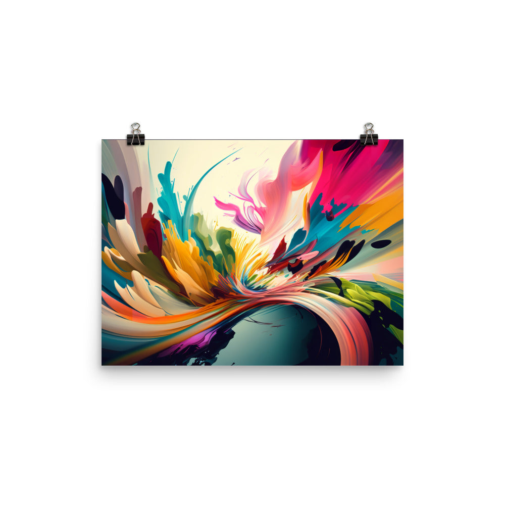 Colorful Abstract Expressionist Wall Art photo paper poster - Posterfy.AI