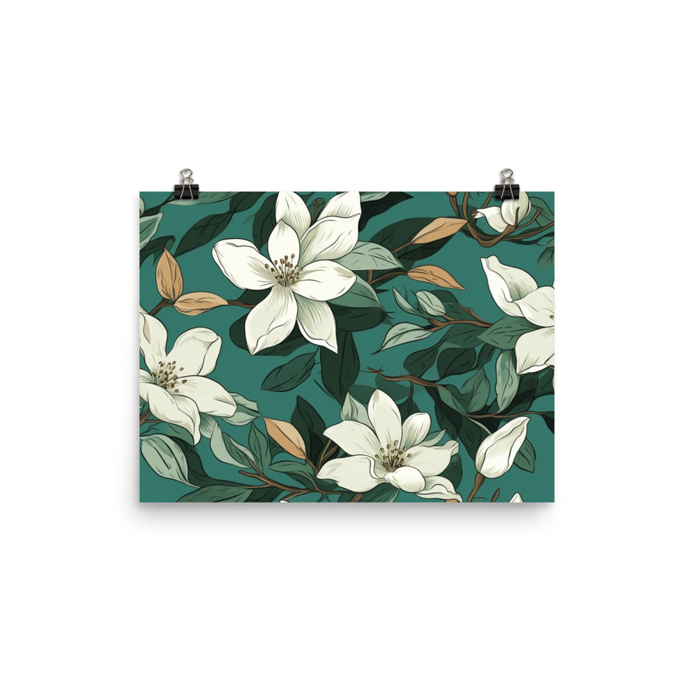 Jasmine Pattern photo paper poster - Posterfy.AI