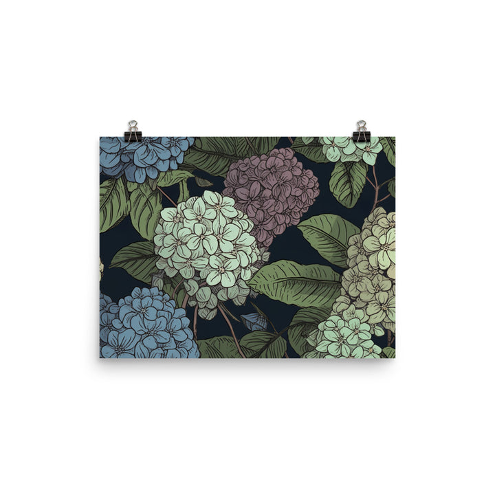 Hydrangea Pattern photo paper poster - Posterfy.AI