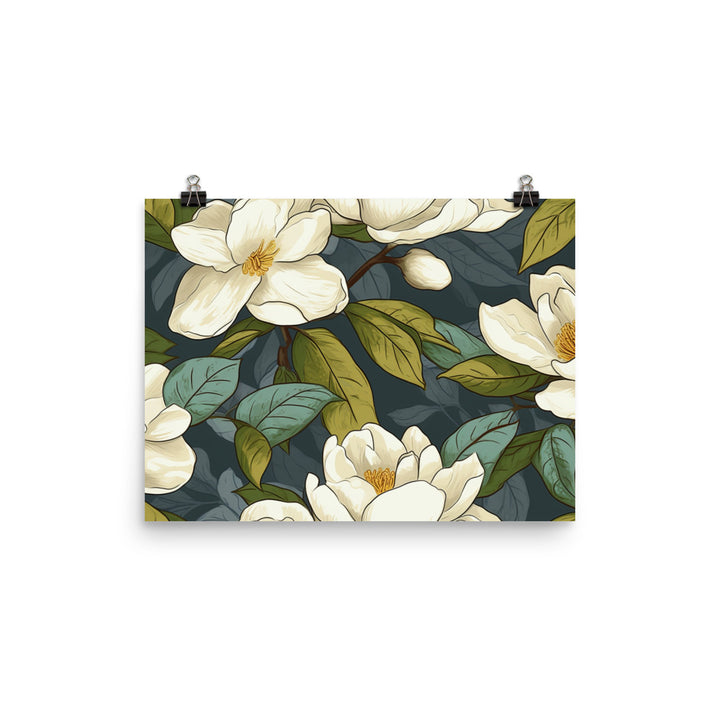 Gardenia Pattern photo paper poster - Posterfy.AI