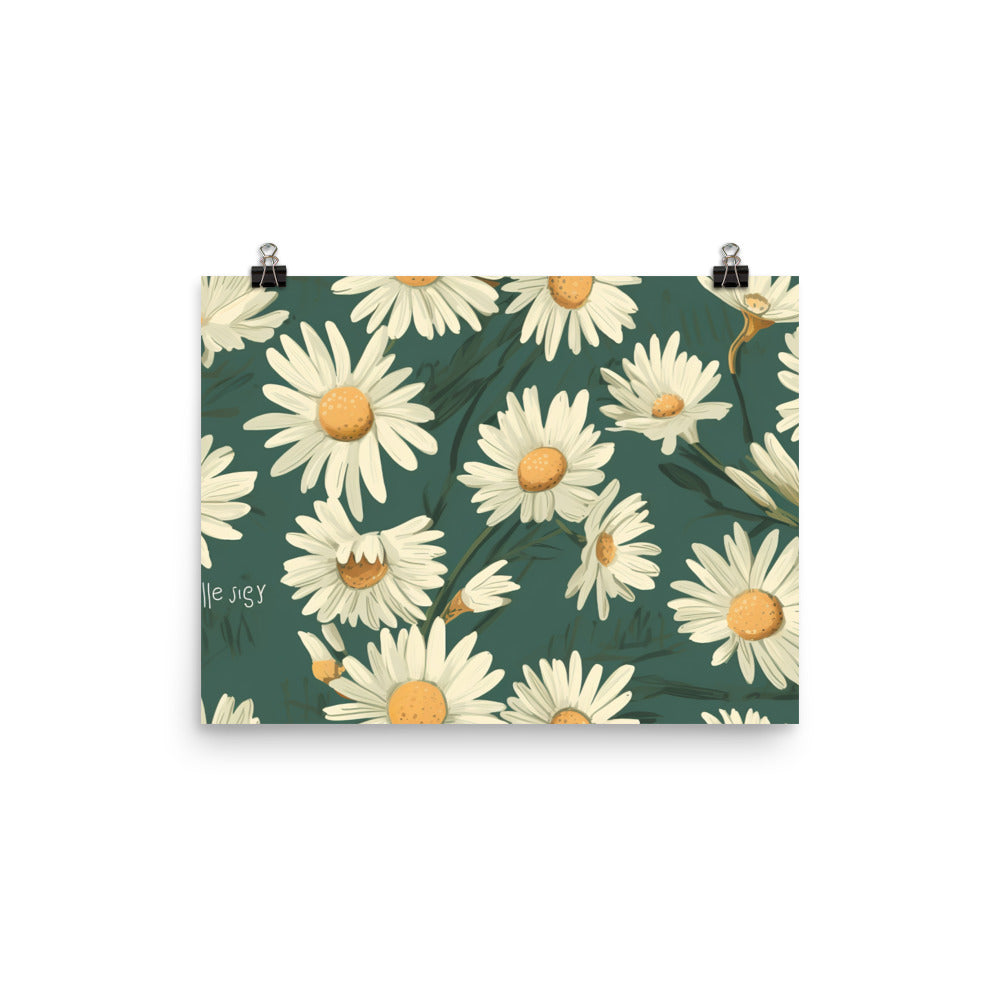 Daisy Pattern photo paper poster - Posterfy.AI