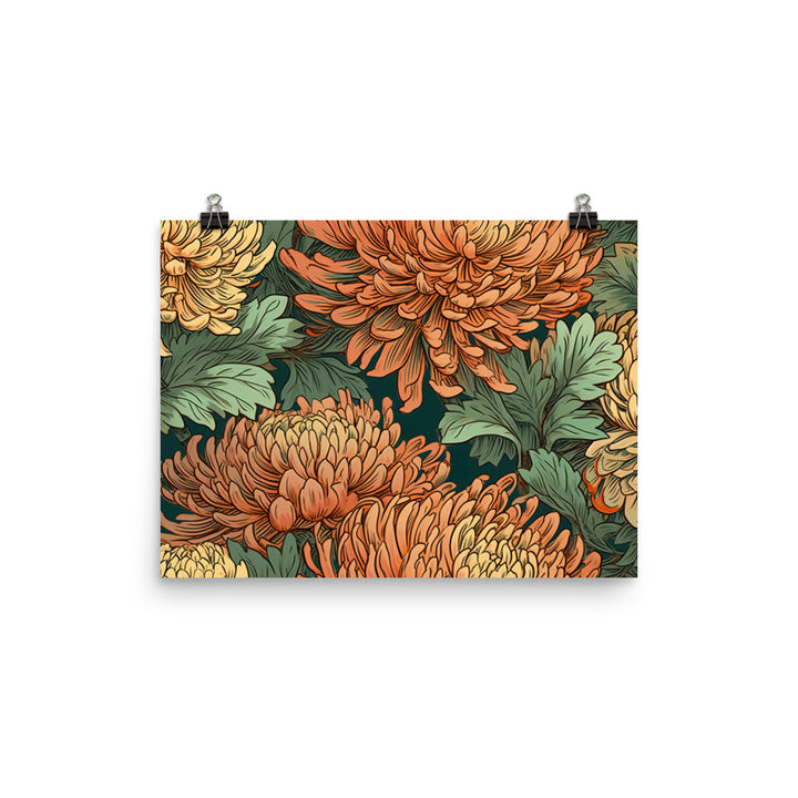 Chrysanthemum Pattern photo paper poster - Posterfy.AI