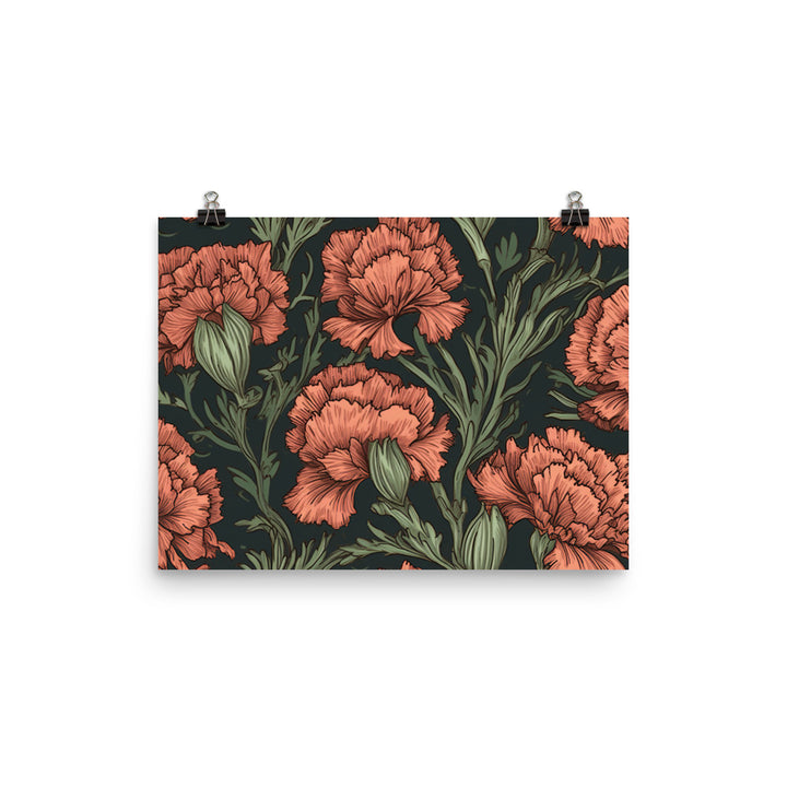 Carnation Pattern photo paper poster - Posterfy.AI