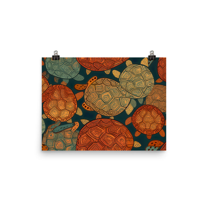 Turtle shells Pattern photo paper poster - Posterfy.AI