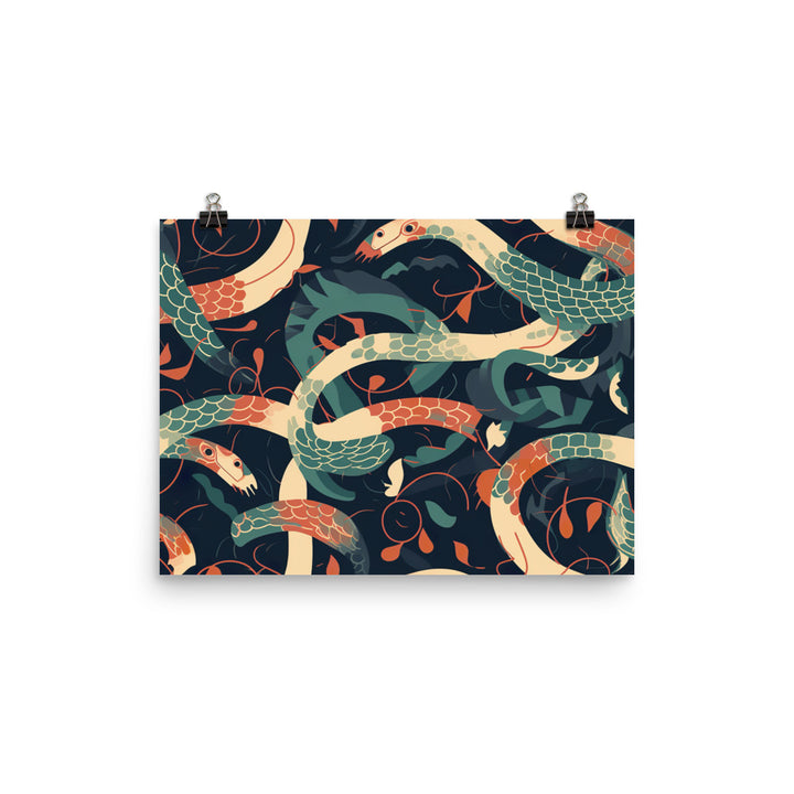 Snake slithers Pattern photo paper poster - Posterfy.AI