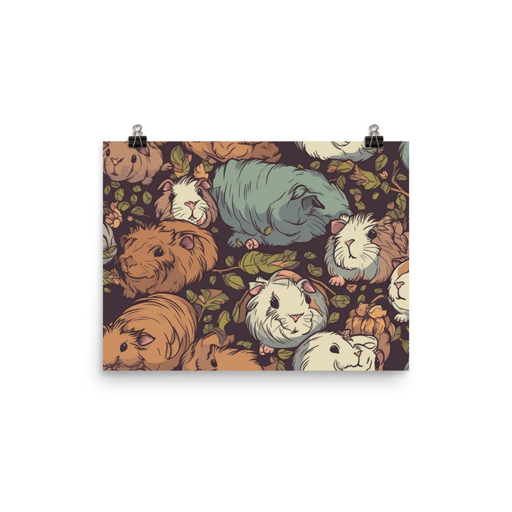 Guinea pig snuggles Pattern photo paper poster - Posterfy.AI