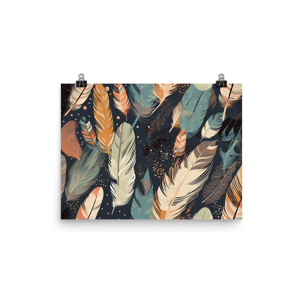 Bird feathers Pattern photo paper poster - Posterfy.AI