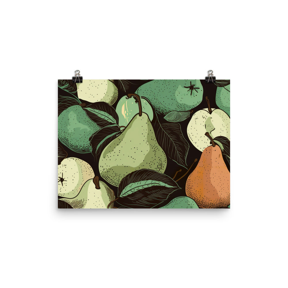 Pears Pattern photo paper poster - Posterfy.AI