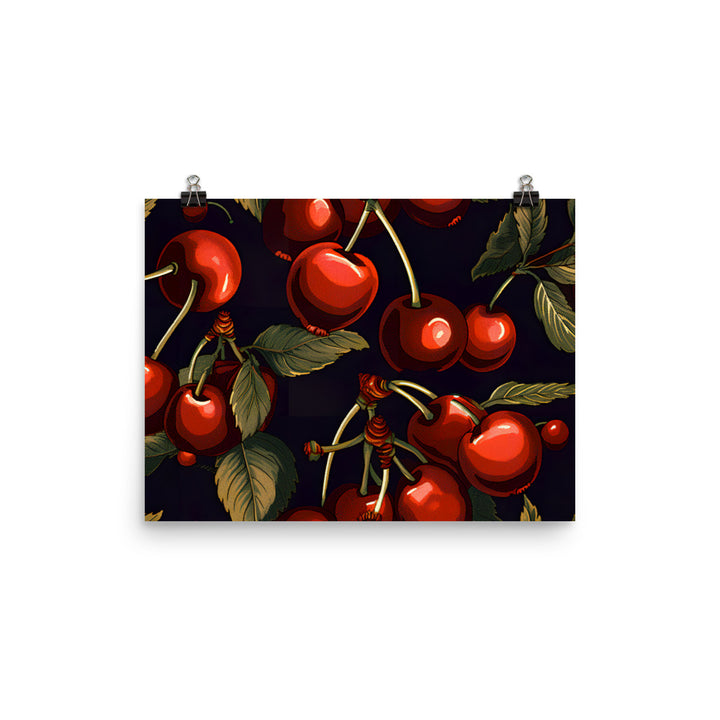 Cherries Pattern photo paper poster - Posterfy.AI