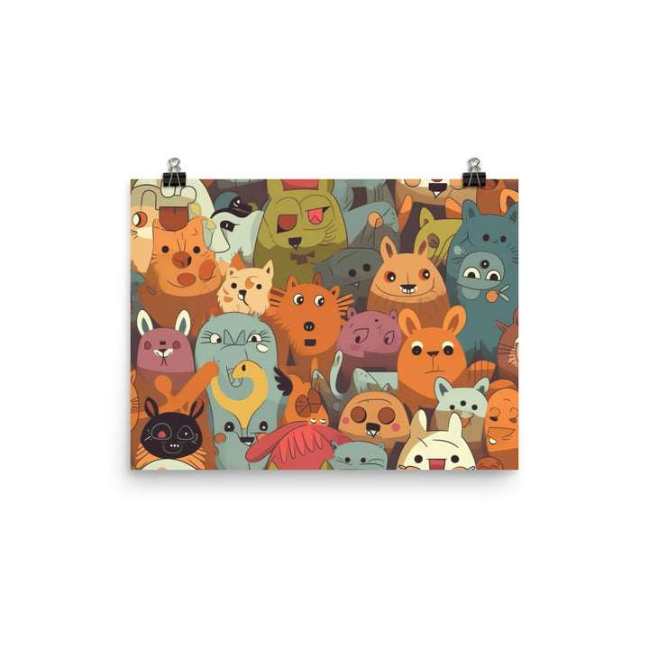 Cartoon Animals Pattern photo paper poster - Posterfy.AI