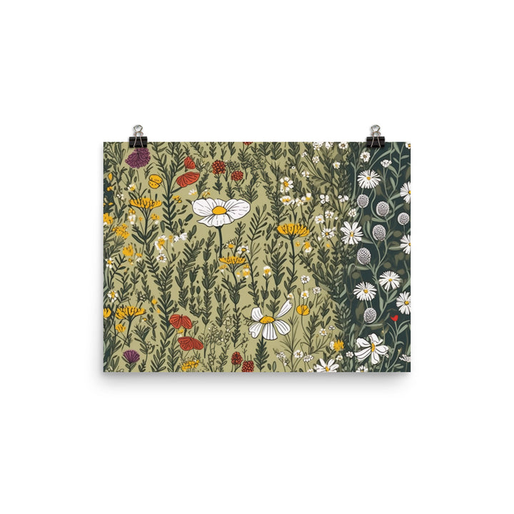 Wildflowers Pattern photo paper poster - Posterfy.AI