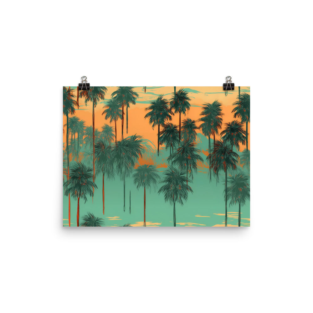 Palm Trees Pattern photo paper poster - Posterfy.AI