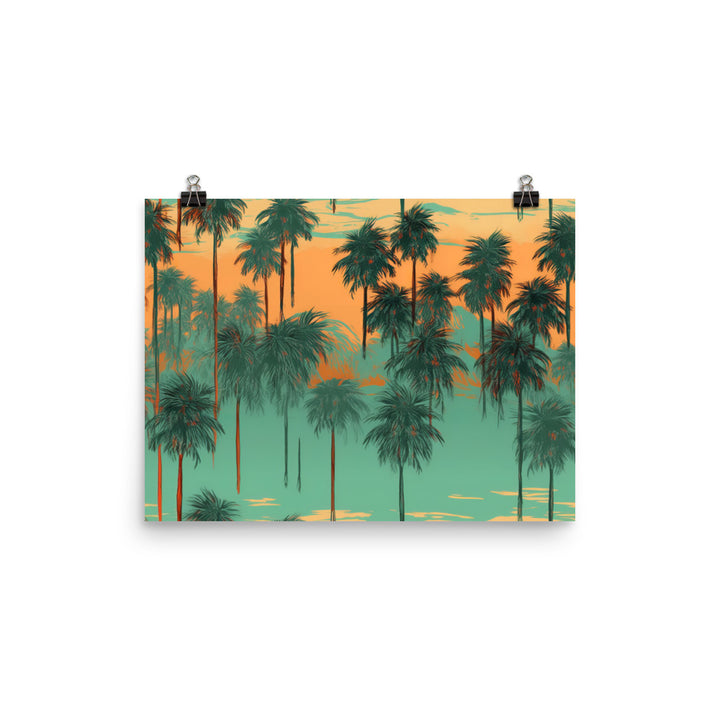 Palm Trees Pattern photo paper poster - Posterfy.AI