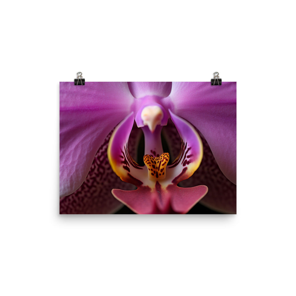 Macro Photography of Orchid Details photo paper poster - Posterfy.AI