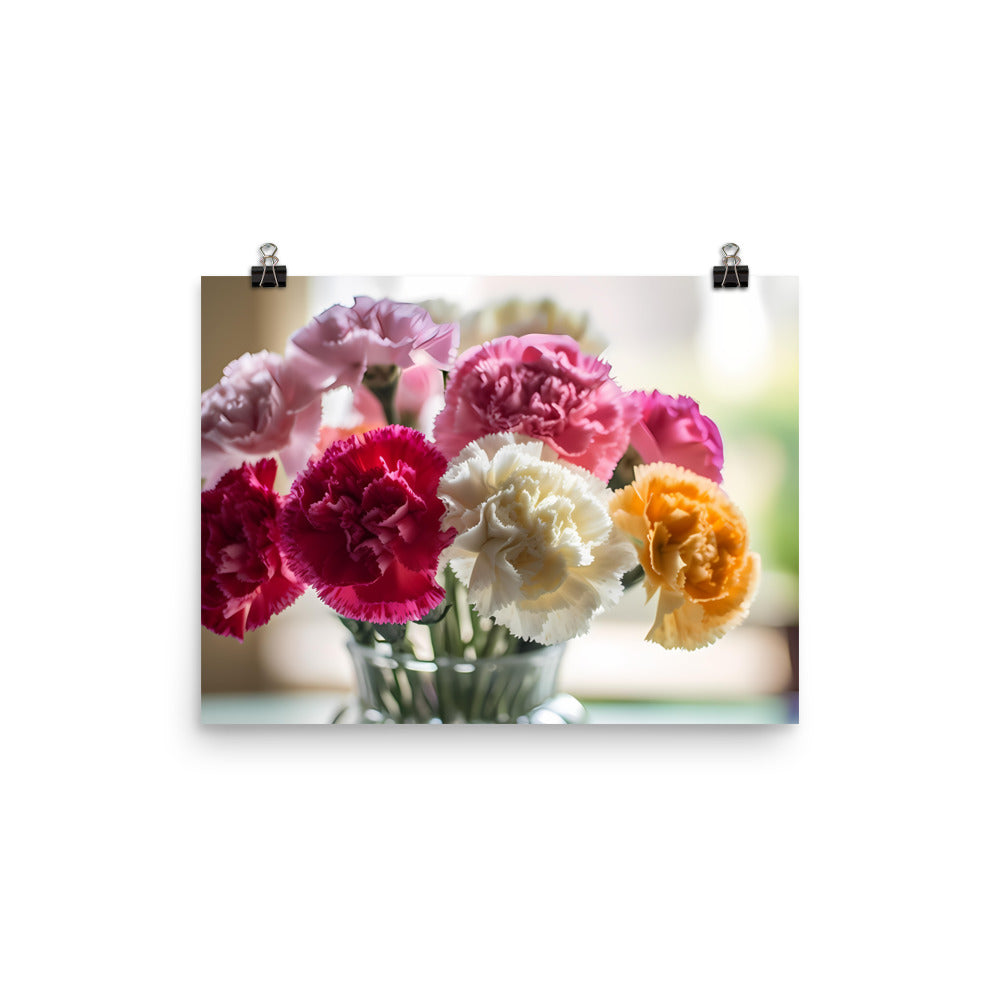 Romantic Carnation Bouquet photo paper poster - Posterfy.AI