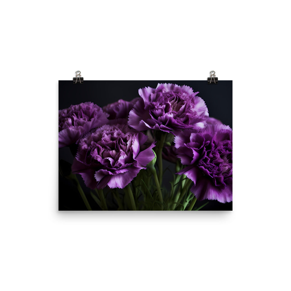 Elegant White Carnations photo paper poster - Posterfy.AI