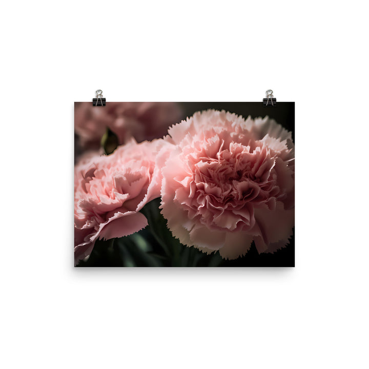 Delicate Pink Carnations photo paper poster - Posterfy.AI