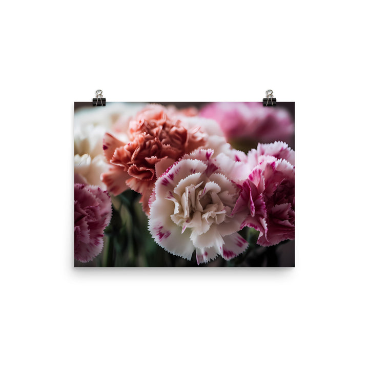 Carnations in Pink and White photo paper poster - Posterfy.AI