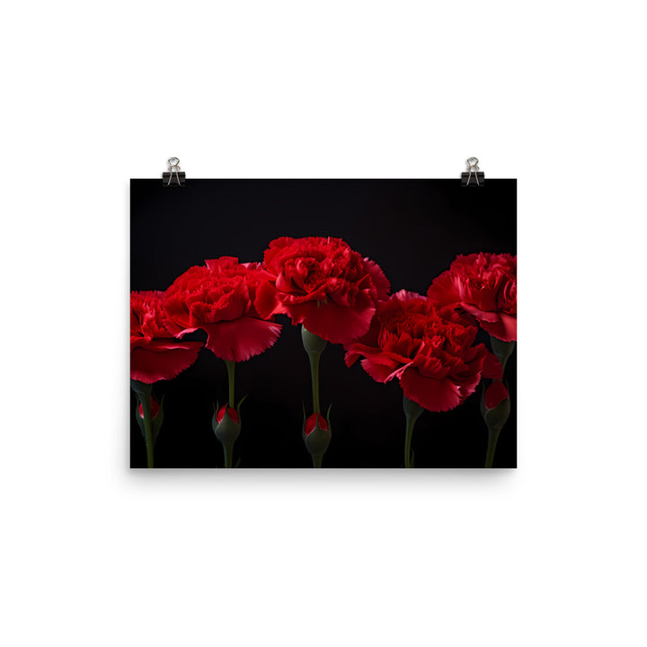 Bold Red Carnations photo paper poster - Posterfy.AI
