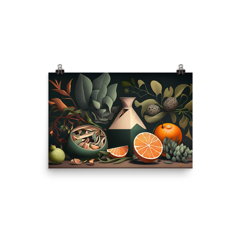 A contemporary still life painting inspired by nature photo paper poster - Posterfy.AI