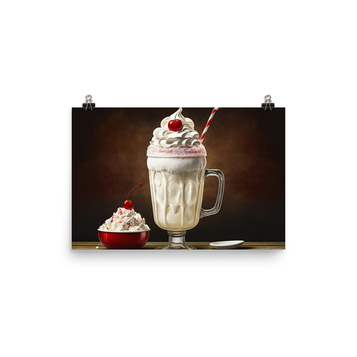 A frosty mug of classic cream soda photo paper poster - Posterfy.AI