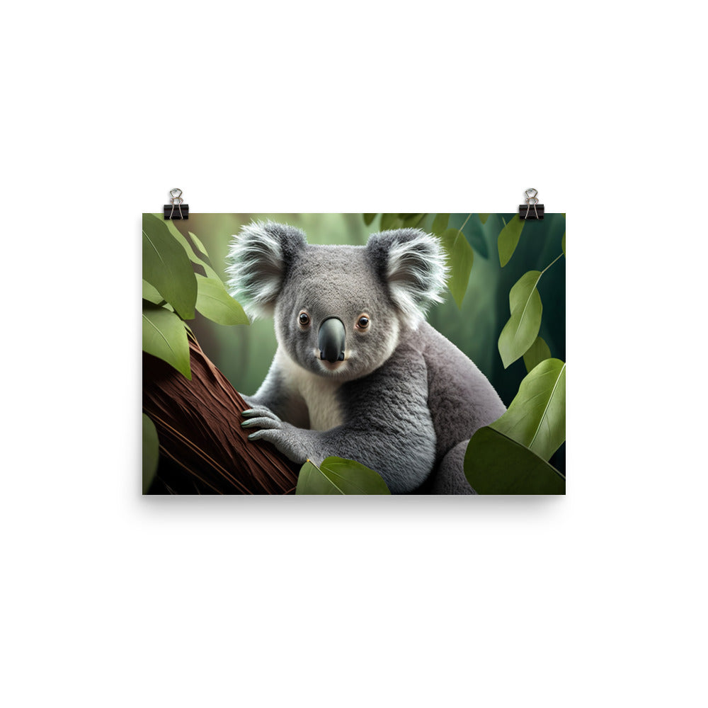 A curious koala peering down at you photo paper poster - Posterfy.AI