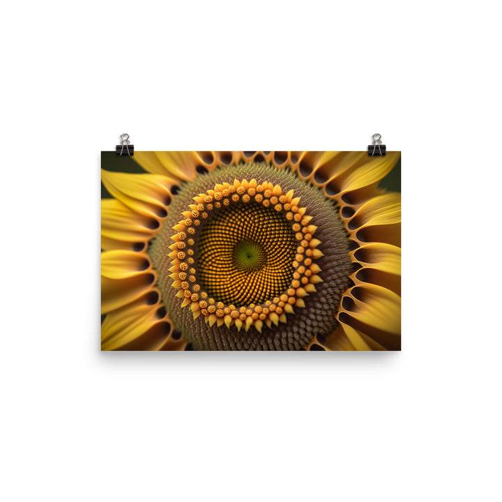 A Close-Up of a yellow sunflower photo paper poster - Posterfy.AI