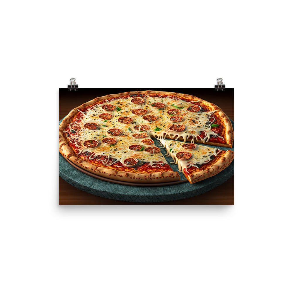 A pizza with a unique crust photo paper poster - Posterfy.AI