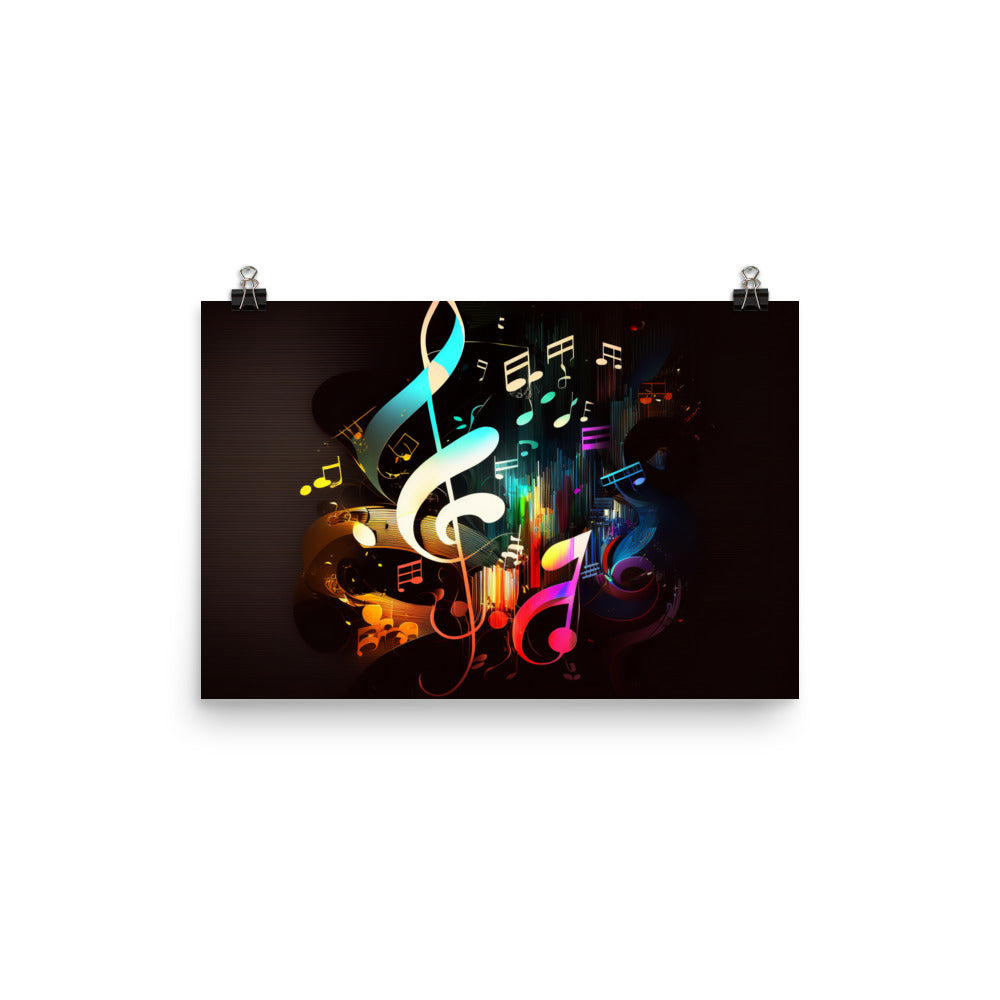 Musical notes in a simple abstract style photo paper poster - Posterfy.AI