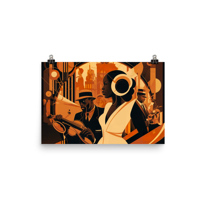 Jazz band in Art Deco era photo paper poster - Posterfy.AI