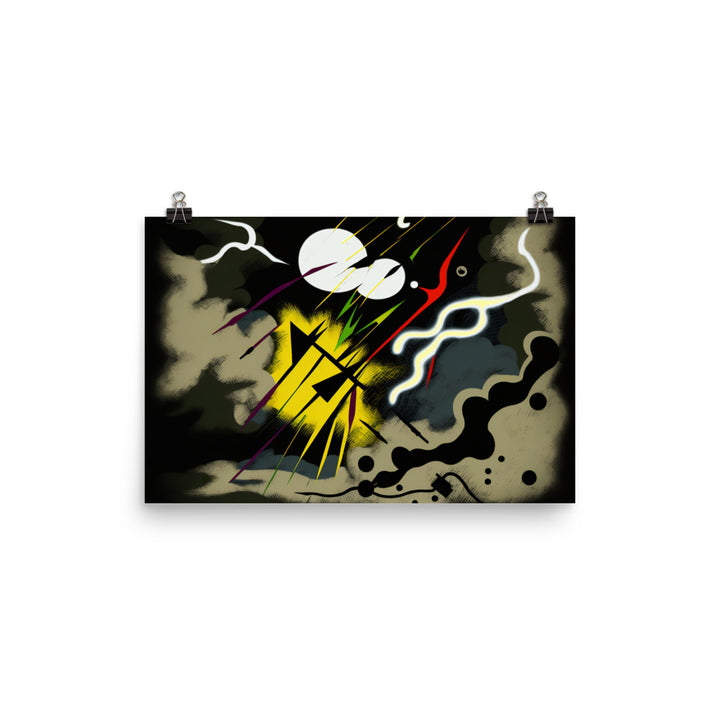 Thunderstorm in abstract colourful style photo paper poster - Posterfy.AI