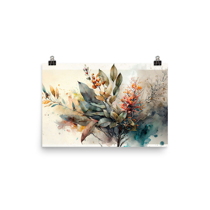 Whimsical Watercolor Floral Wall Art photo paper poster - Posterfy.AI