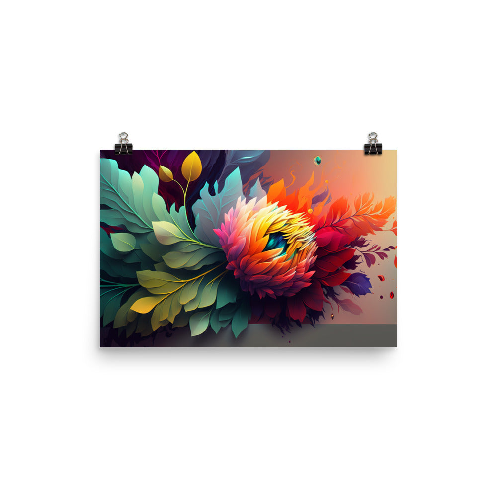 Colorful Flora photo paper poster - Posterfy.AI