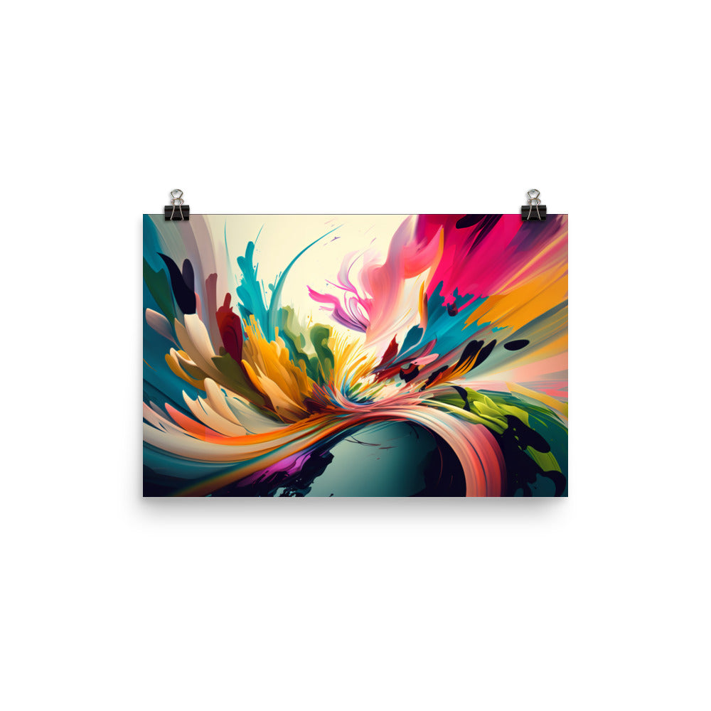 Colorful Abstract Expressionist Wall Art photo paper poster - Posterfy.AI