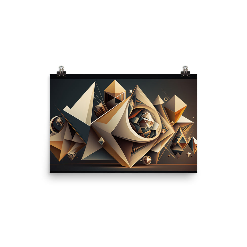Contemporary Geometric Wall Art photo paper poster - Posterfy.AI